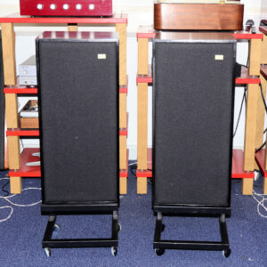 Spendor BC1 Speakers with red alnico magnets on spendor stands
